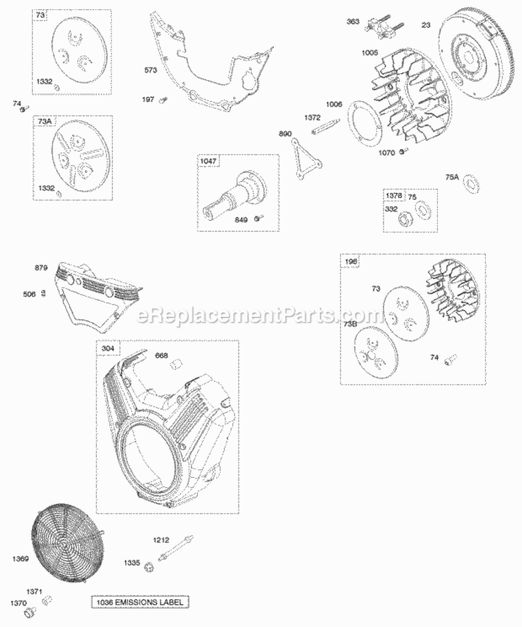 Blower Housing Flywheel Oil Cooler Diagram and Parts List for 542477-0116-E1  Briggs and Stratton Engine